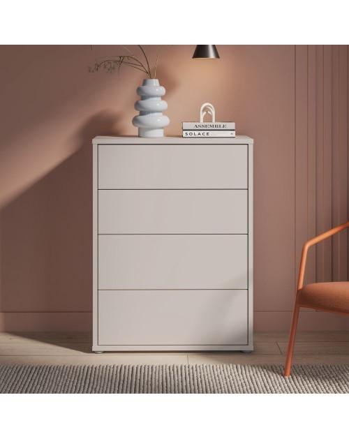 Cassettiera Medea 4 cassetti cashmere 75x35x99 – Stile e funzionalità