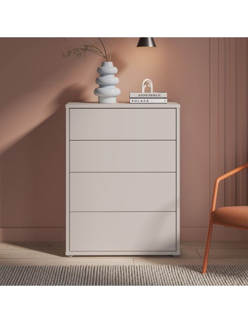 Cassettiera Medea 4 cassetti cashmere 75x35x99 – Stile e funzionalità