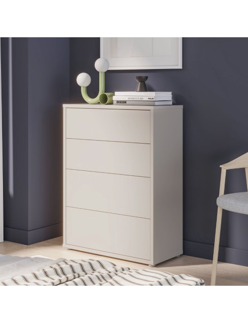 Cassettiera Medea 4 cassetti cashmere 75x35x99 – Stile e funzionalità