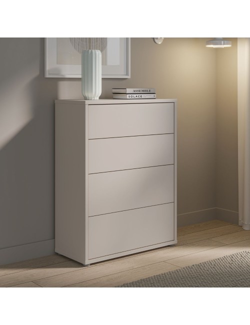 Cassettiera Medea 4 cassetti cashmere 75x35x99 – Stile e funzionalità