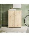 Mobile multiuso Medea 2 ante rovere con 4 ripiani 74.5x35x99H
