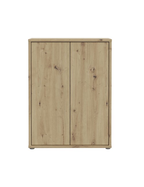 Mobile multiuso Medea 2 ante rovere con 4 ripiani 74.5x35x99H