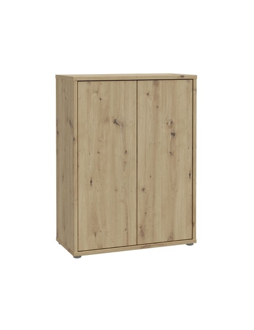 Mobile multiuso Medea 2 ante rovere con 4 ripiani 74.5x35x99H