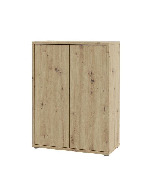 Mobile multiuso Medea 2 ante rovere con 4 ripiani 74.5x35x99H