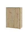 Mobile multiuso Medea 2 ante rovere con 4 ripiani 74.5x35x99H