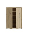 Mobile multiuso Medea 2 ante rovere con 4 ripiani 74.5x35x99H