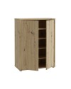 Mobile multiuso Medea 2 ante rovere con 4 ripiani 74.5x35x99H