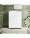 Mobile multiuso Medea 2 ante grigio chiaro con 4 ripiani 74.5x35x99H