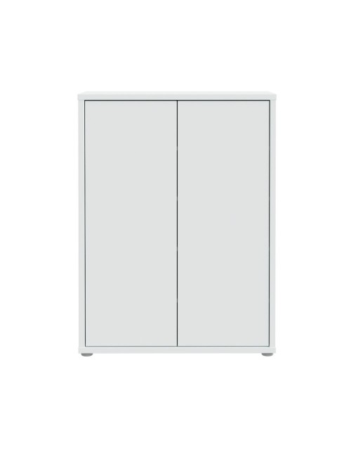 Mobile multiuso Medea 2 ante grigio chiaro con 4 ripiani 74.5x35x99H