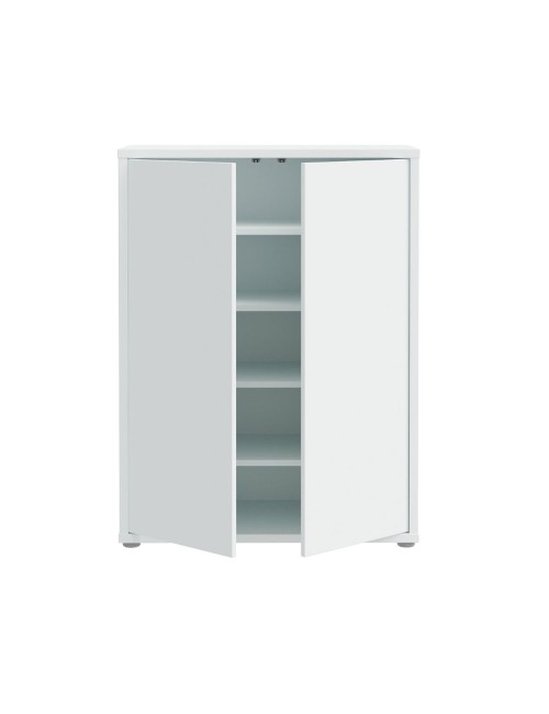 Mobile multiuso Medea 2 ante grigio chiaro con 4 ripiani 74.5x35x99H
