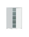 Mobile multiuso Medea 2 ante grigio chiaro con 4 ripiani 74.5x35x99H