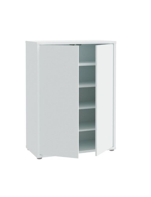 Mobile multiuso Medea 2 ante grigio chiaro con 4 ripiani 74.5x35x99H