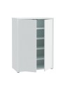 Mobile multiuso Medea 2 ante grigio chiaro con 4 ripiani 74.5x35x99H