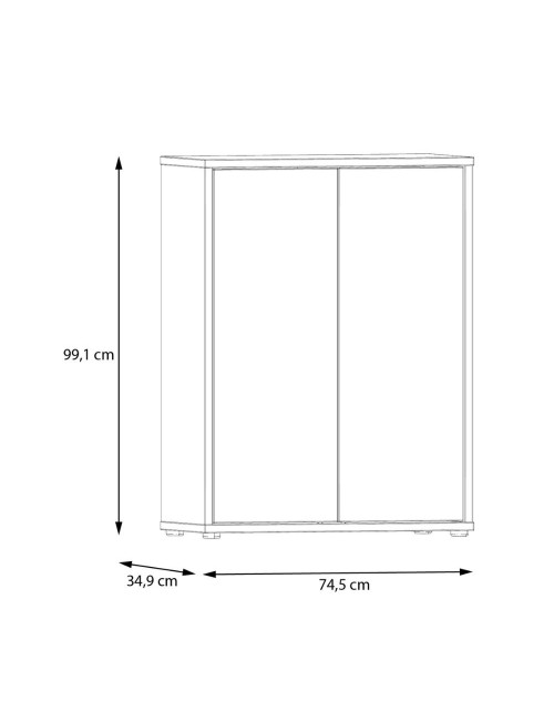 Mobile multiuso Medea 2 ante grigio chiaro con 4 ripiani 74.5x35x99H