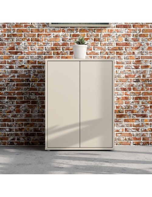 Mobile multiuso Medea 2 ante cashmere con 4 ripiani 74.5x35x99H