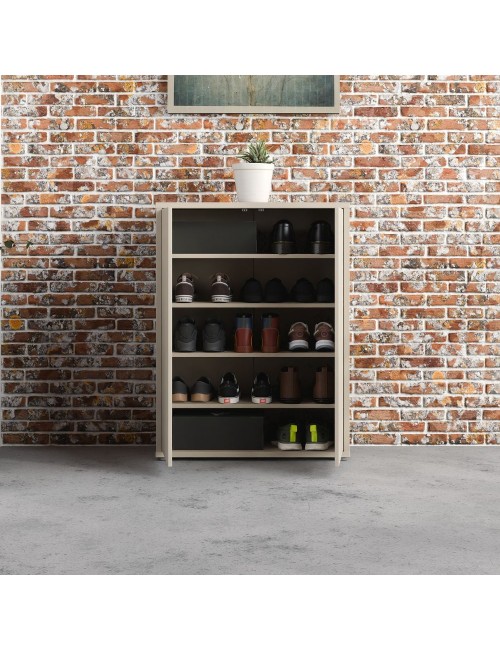 Mobile multiuso Medea 2 ante cashmere con 4 ripiani 74.5x35x99H
