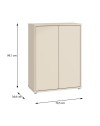 Mobile multiuso Medea 2 ante cashmere con 4 ripiani 74.5x35x99H