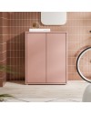 Mobile multiuso Medea 2 ante terracotta con 4 ripiani 74.5x35x99H