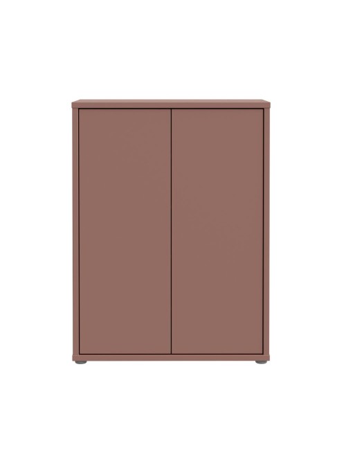 Mobile multiuso Medea 2 ante terracotta con 4 ripiani 74.5x35x99H