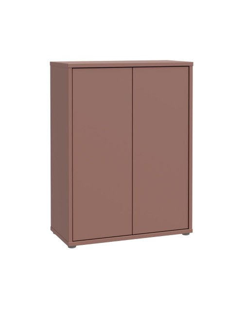 Mobile multiuso Medea 2 ante terracotta con 4 ripiani 74.5x35x99H