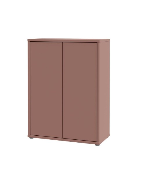 Mobile multiuso Medea 2 ante terracotta con 4 ripiani 74.5x35x99H