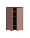 Mobile multiuso Medea 2 ante terracotta con 4 ripiani 74.5x35x99H