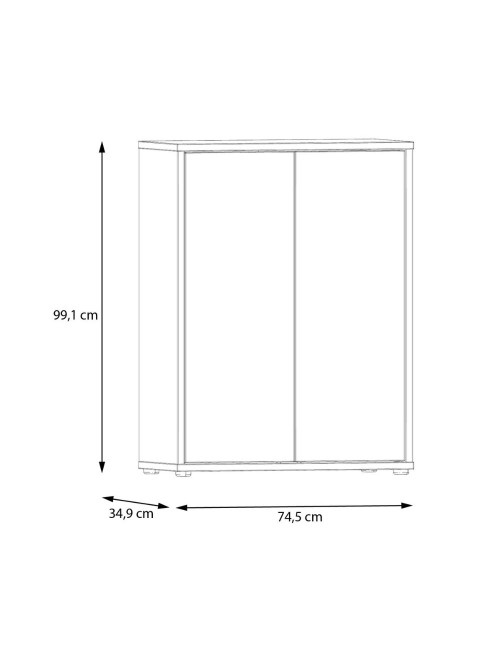 Mobile multiuso Medea 2 ante terracotta con 4 ripiani 74.5x35x99H