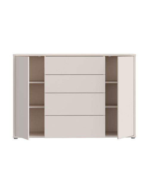 Madia Medea con 4 cassetti e 2 ante cashmere 144x35x99 – Stile e funzionalità
