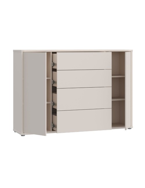 Madia Medea con 4 cassetti e 2 ante cashmere 144x35x99 – Stile e funzionalità