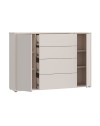 Madia Medea con 4 cassetti e 2 ante cashmere 144x35x99 – Stile e funzionalità