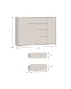 Madia Medea con 4 cassetti e 2 ante cashmere 144x35x99 – Stile e funzionalità