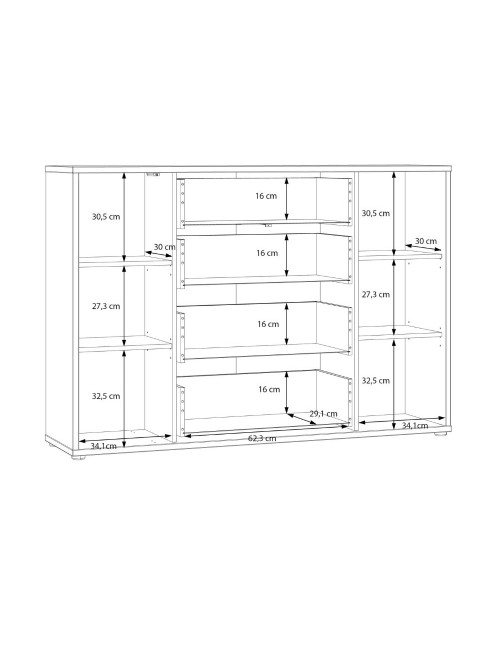 Madia Medea con 4 cassetti e 2 ante cashmere 144x35x99 – Stile e funzionalità