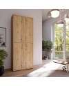 Armadio multiuso Medea 4 ante rovere 74.5x35x192 - Scarpiera e armadio salvaspazio