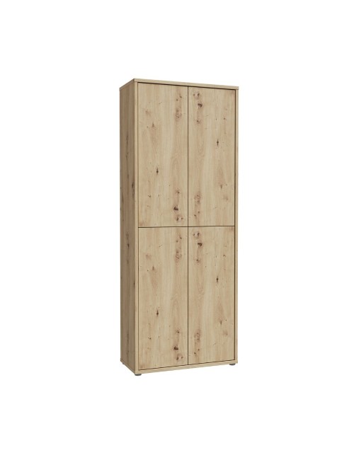 Armadio multiuso Medea 4 ante rovere 74.5x35x192 - Scarpiera e armadio salvaspazio