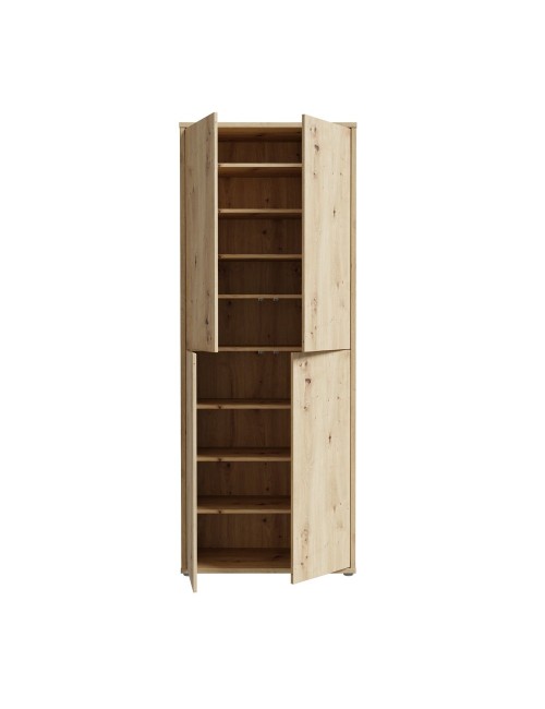 Armadio multiuso Medea 4 ante rovere 74.5x35x192 - Scarpiera e armadio salvaspazio