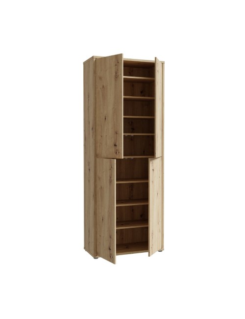 Armadio multiuso Medea 4 ante rovere 74.5x35x192 - Scarpiera e armadio salvaspazio