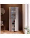 Armadio multiuso Medea 4 ante grigio chiaro 74.5x35x192 - Scarpiera e armadio salvaspazio
