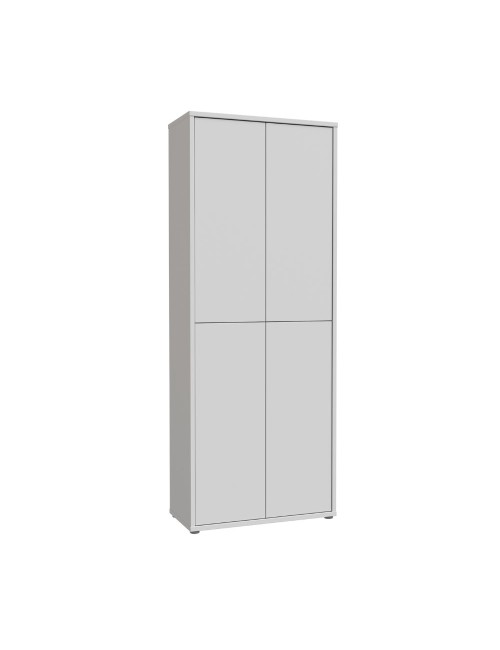 Armadio multiuso Medea 4 ante grigio chiaro 74.5x35x192 - Scarpiera e armadio salvaspazio