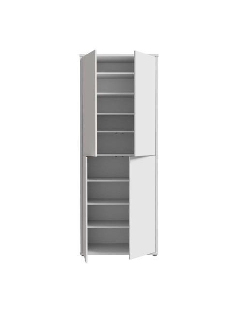 Armadio multiuso Medea 4 ante grigio chiaro 74.5x35x192 - Scarpiera e armadio salvaspazio
