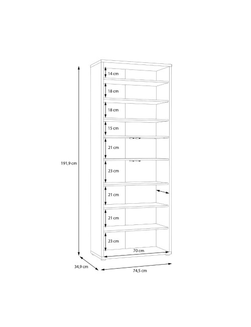 Armadio multiuso Medea 4 ante grigio chiaro 74.5x35x192 - Scarpiera e armadio salvaspazio