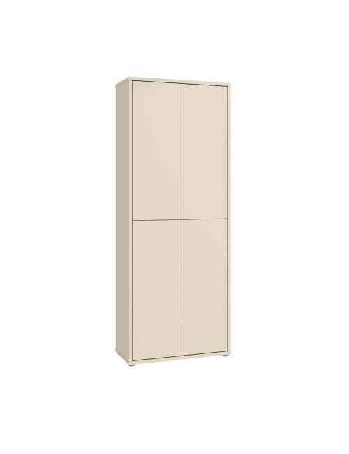 Armadio multiuso Medea 4 ante cashmere 74.5x35x192 - Scarpiera e armadio salvaspazio