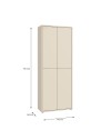 Armadio multiuso Medea 4 ante cashmere 74.5x35x192 - Scarpiera e armadio salvaspazio
