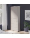 Mobile multiuso Medea con 4 cassetti e 2 ante cashmere 75x35x192 – Armadio salvaspazio