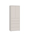 Mobile multiuso Medea con 4 cassetti e 2 ante cashmere 75x35x192 – Armadio salvaspazio