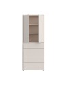 Mobile multiuso Medea con 4 cassetti e 2 ante cashmere 75x35x192 – Armadio salvaspazio