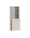 Mobile multiuso Medea con 4 cassetti e 2 ante cashmere 75x35x192 – Armadio salvaspazio