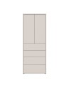 Mobile multiuso Medea con 4 cassetti e 2 ante cashmere 75x35x192 – Armadio salvaspazio