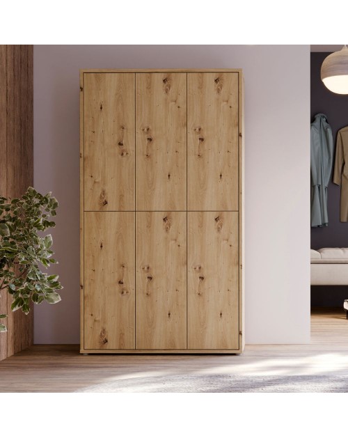Armadio multiuso Medea 6 ante rovere 109x35x192 - Scarpiera e armadio salvaspazio
