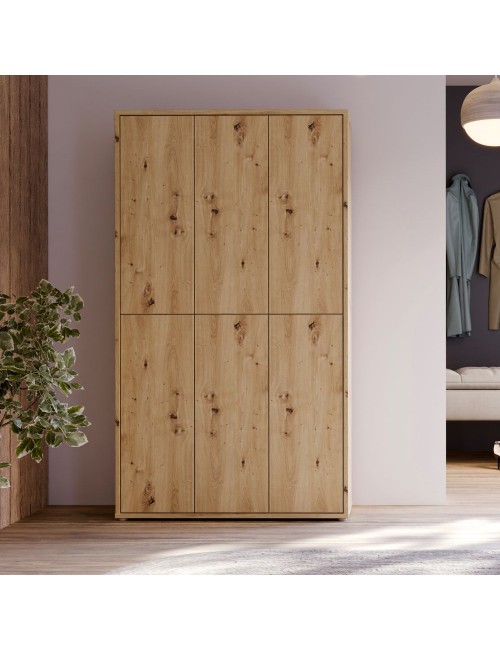 Armadio multiuso Medea 6 ante rovere 109x35x192 - Scarpiera e armadio salvaspazio