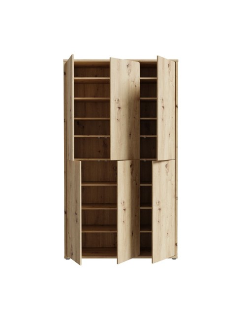 Armadio multiuso Medea 6 ante rovere 109x35x192 - Scarpiera e armadio salvaspazio